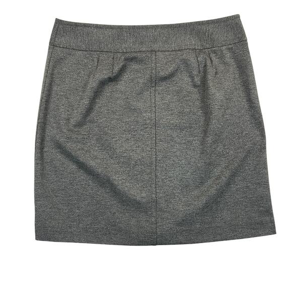 Ann Taylor Loft Button Front Midi Skirt Women's 12 Gray w/ Front Pockets Pencil - Picture 2 of 9